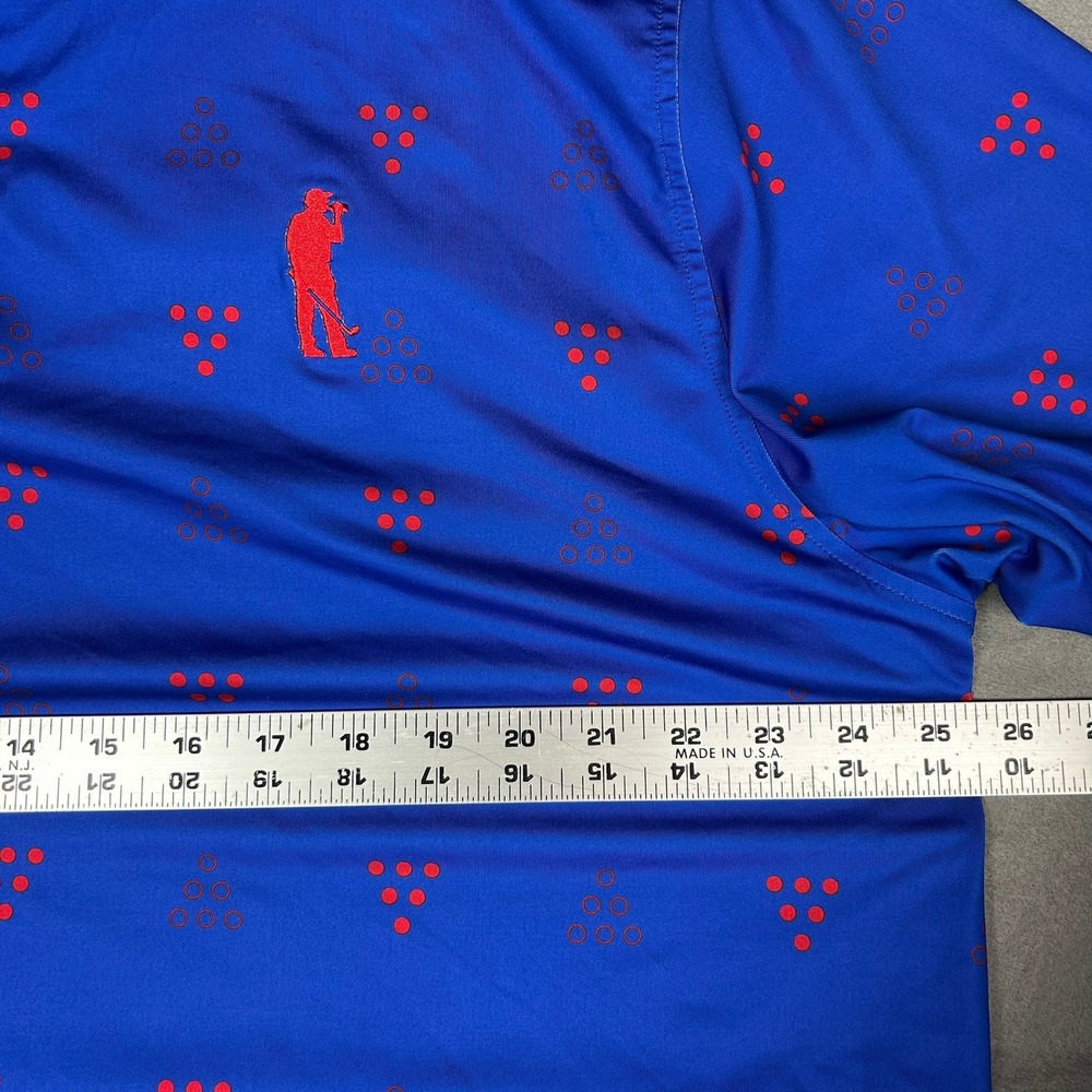 U Suck At Golf Polo Shirt Geometric Print Performance Mens XL Blue - Picture 4 of 8